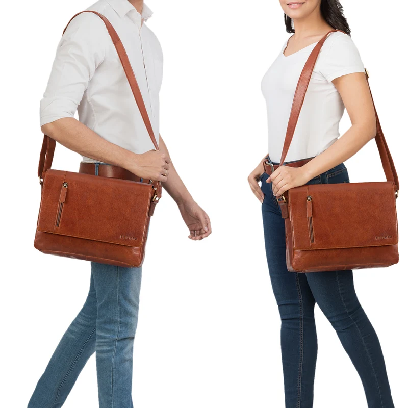 B-WARE "Davis" Messenger Bag Leder 13 Zoll