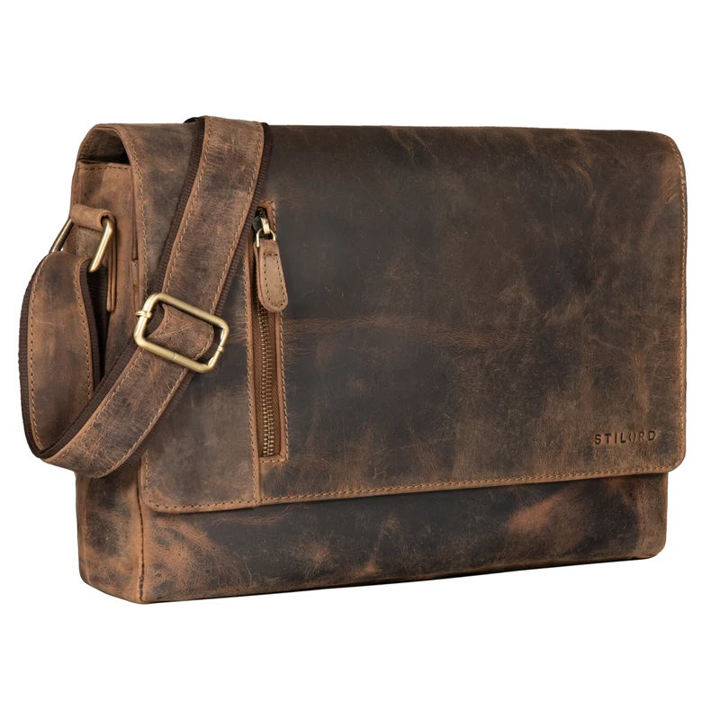 B-WARE "Davis" Messenger Bag Leder 13 Zoll