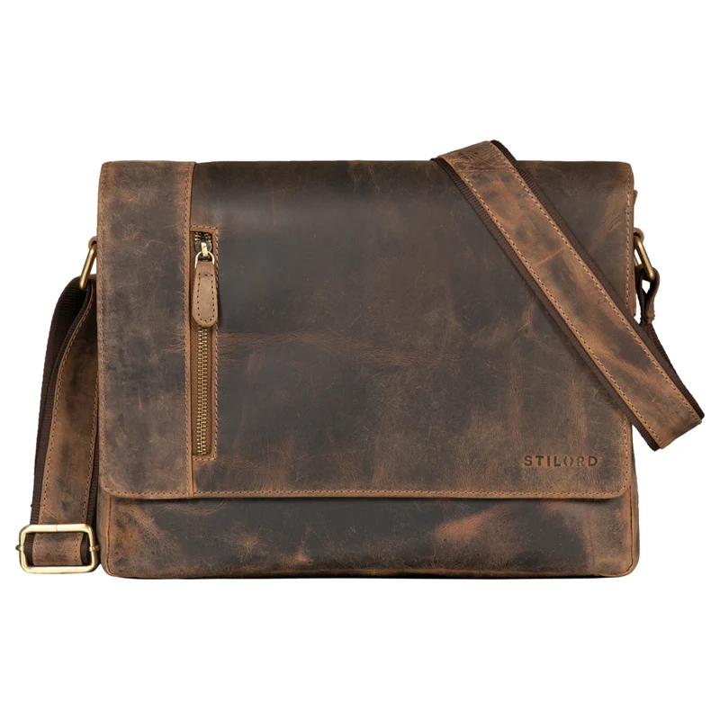 B-WARE "Davis" Messenger Bag Leder 13 Zoll