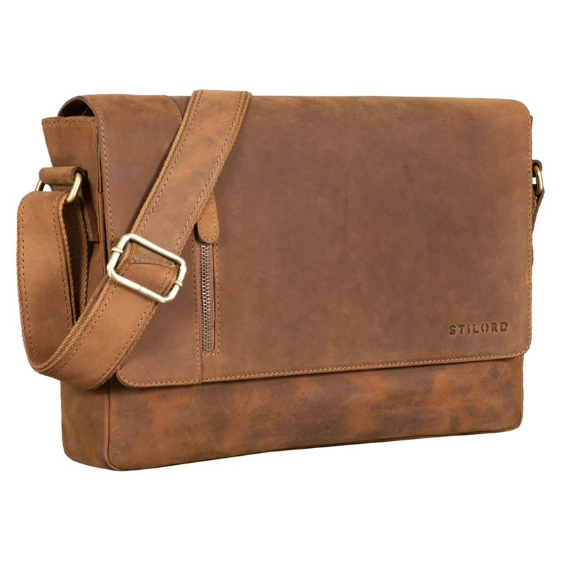 B-WARE "Davis" Messenger Bag Leder 13 Zoll