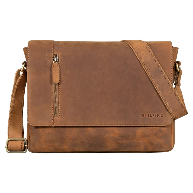 B-WARE "Davis" Messenger Bag Leder 13 Zoll