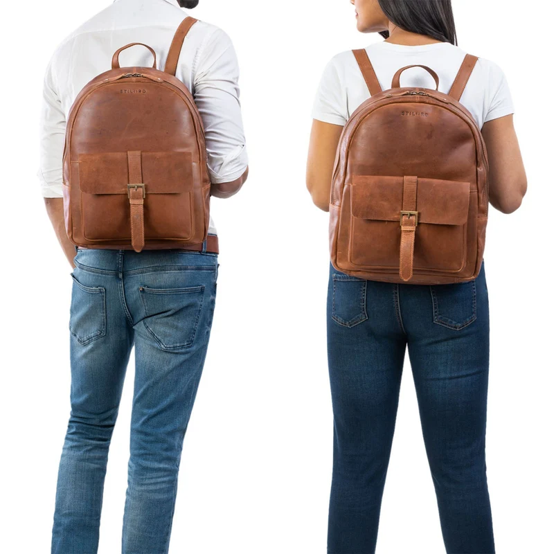 "Eloma" Vintage Lederrucksack Groß