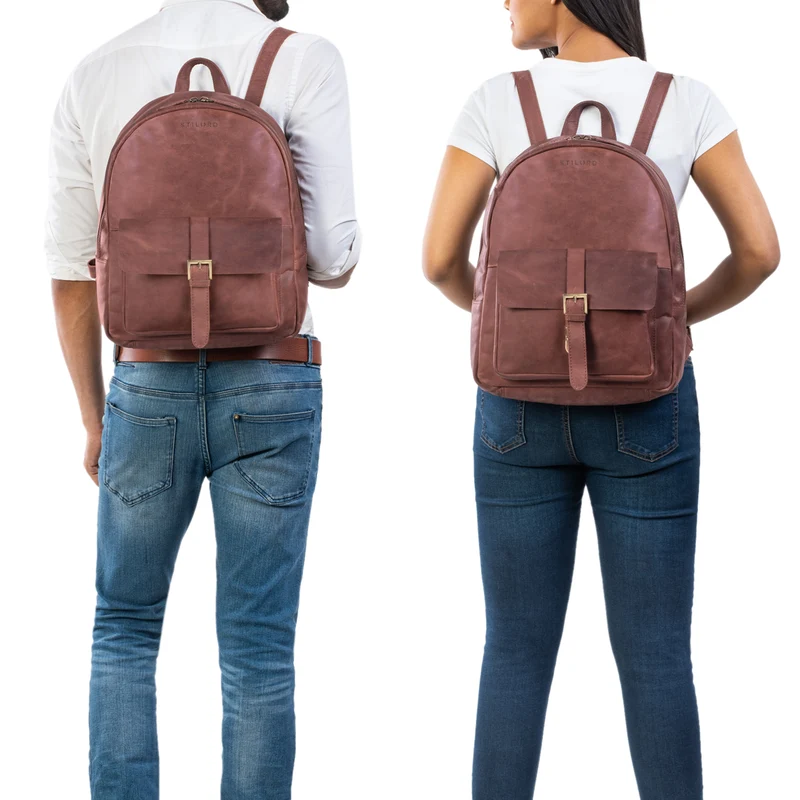 "Eloma" Vintage Lederrucksack Groß