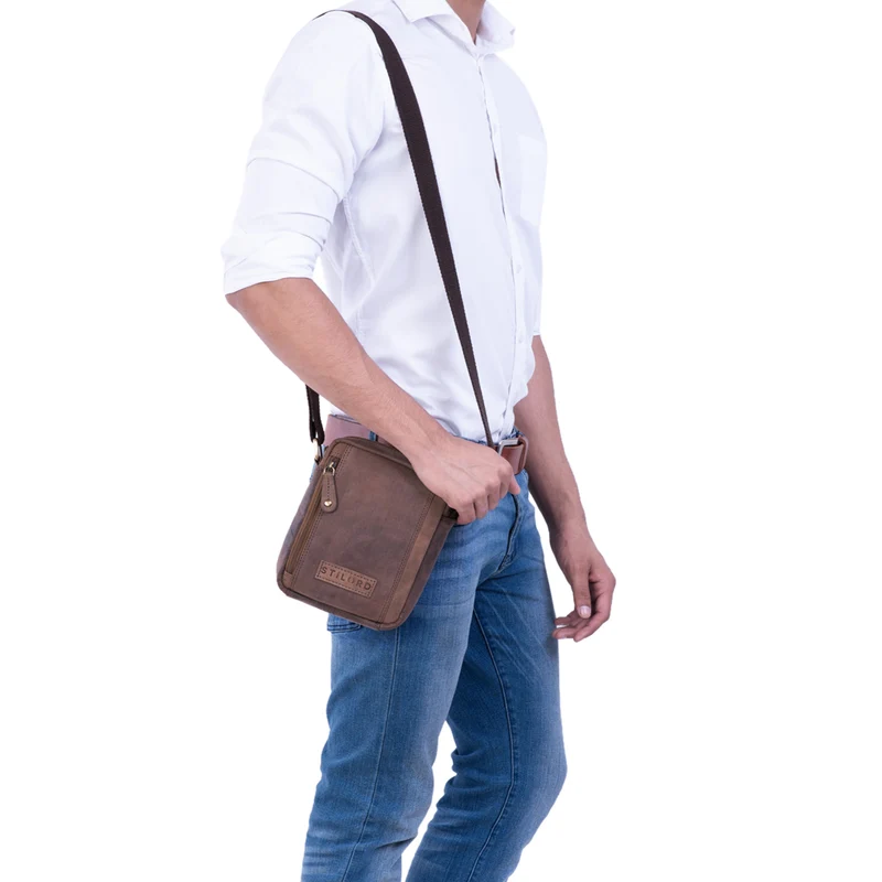 B-WARE "Brandon" Herrenhandtasche Leder Umhängetasche
