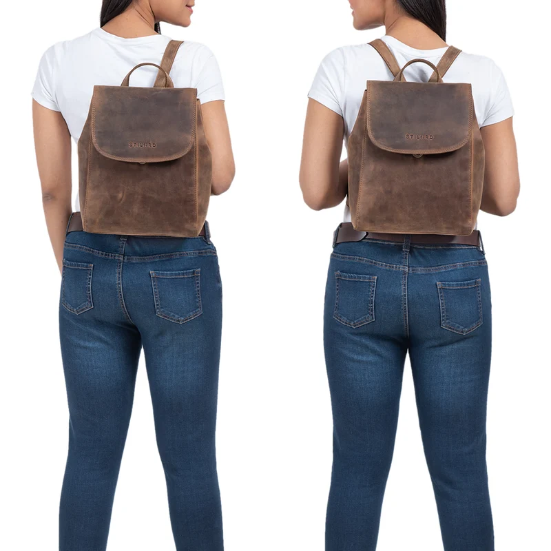 STILORD "Hazel" Frauen Rucksack Elegant Leder