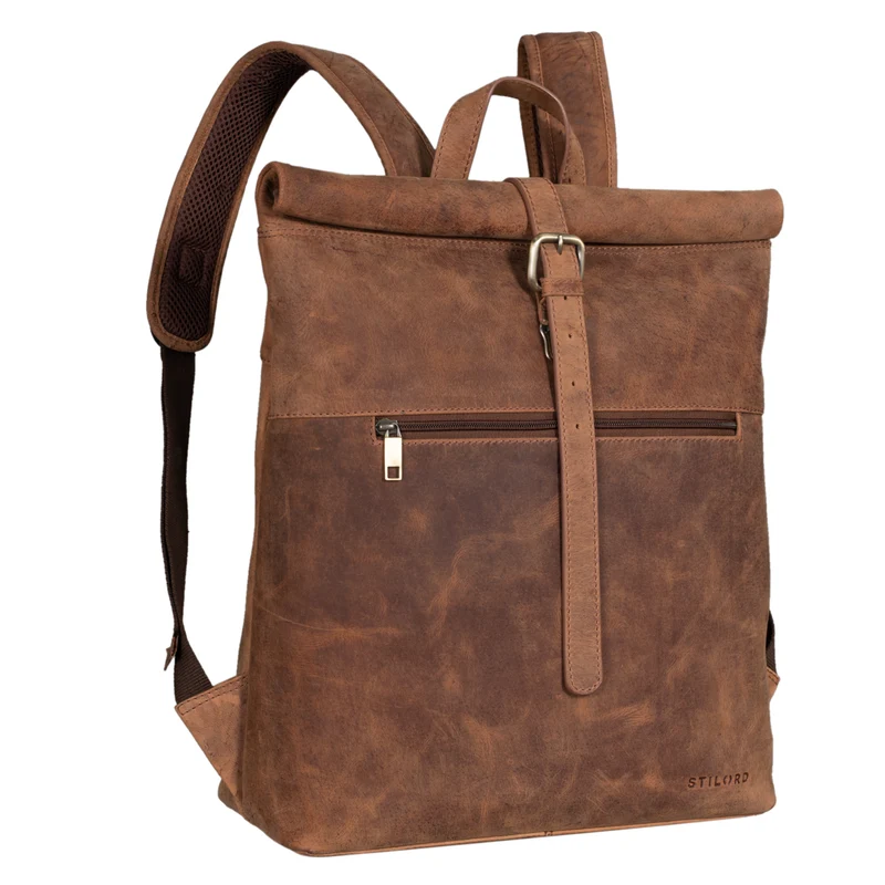 "Lance" Fahrradrucksack Leder Roll-Top Rucksack