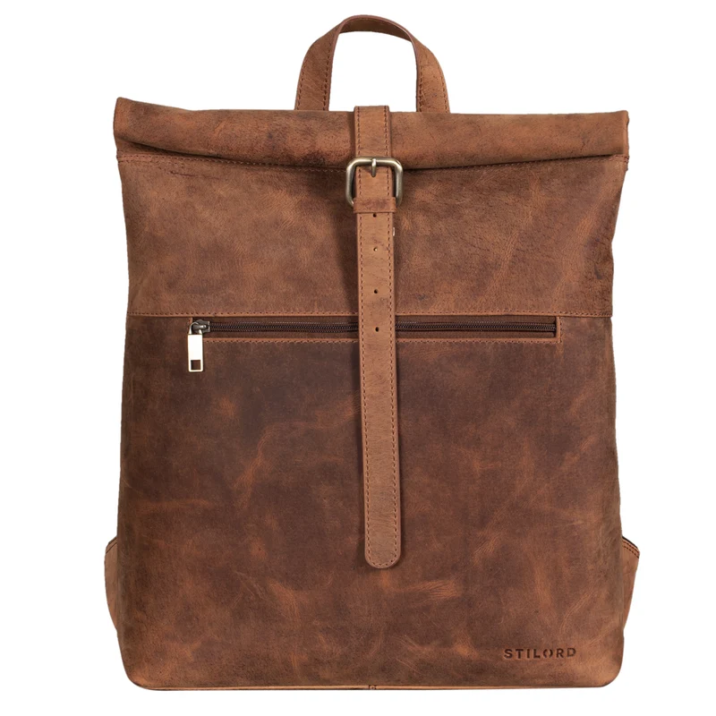 "Lance" Fahrradrucksack Leder Roll-Top Rucksack