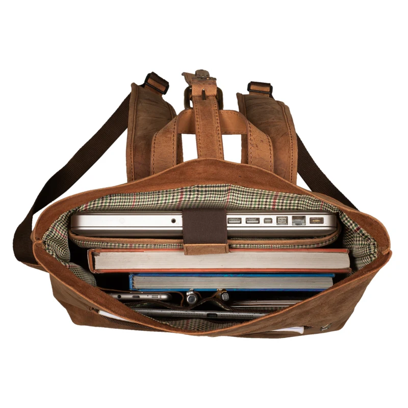 "Lance" Fahrradrucksack Leder Roll-Top Rucksack