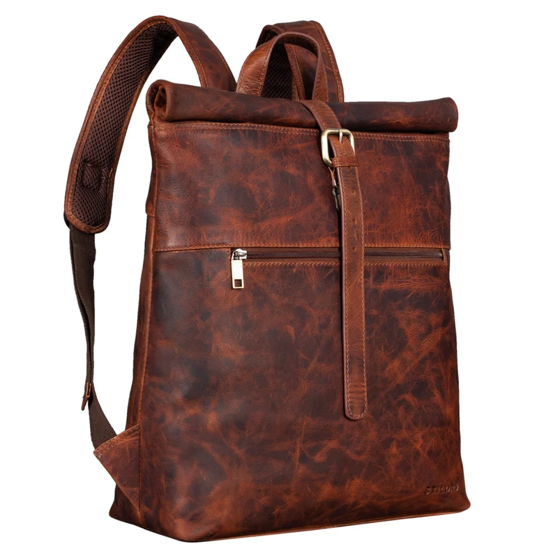 "Lance" Fahrradrucksack Leder Roll-Top Rucksack