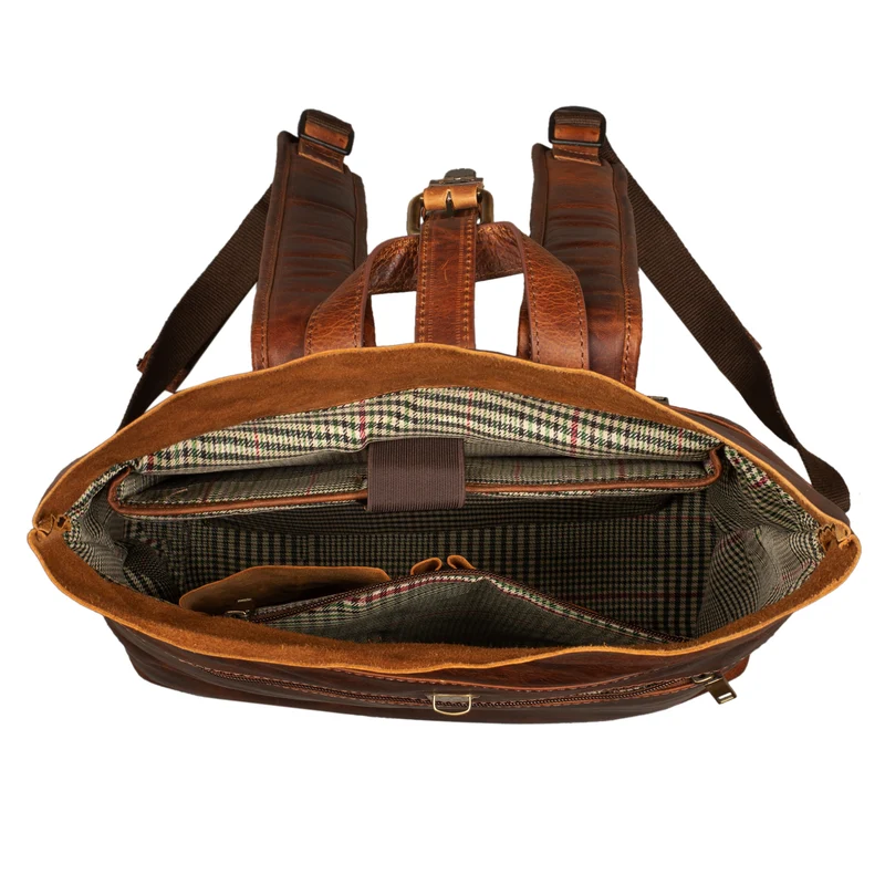 "Lance" Fahrradrucksack Leder Roll-Top Rucksack
