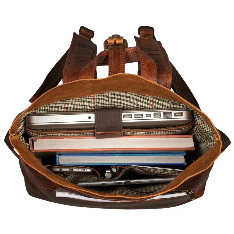 "Lance" Fahrradrucksack Leder Roll-Top Rucksack