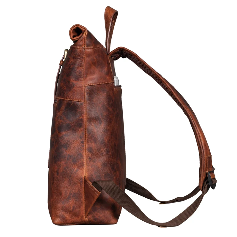 "Lance" Fahrradrucksack Leder Roll-Top Rucksack