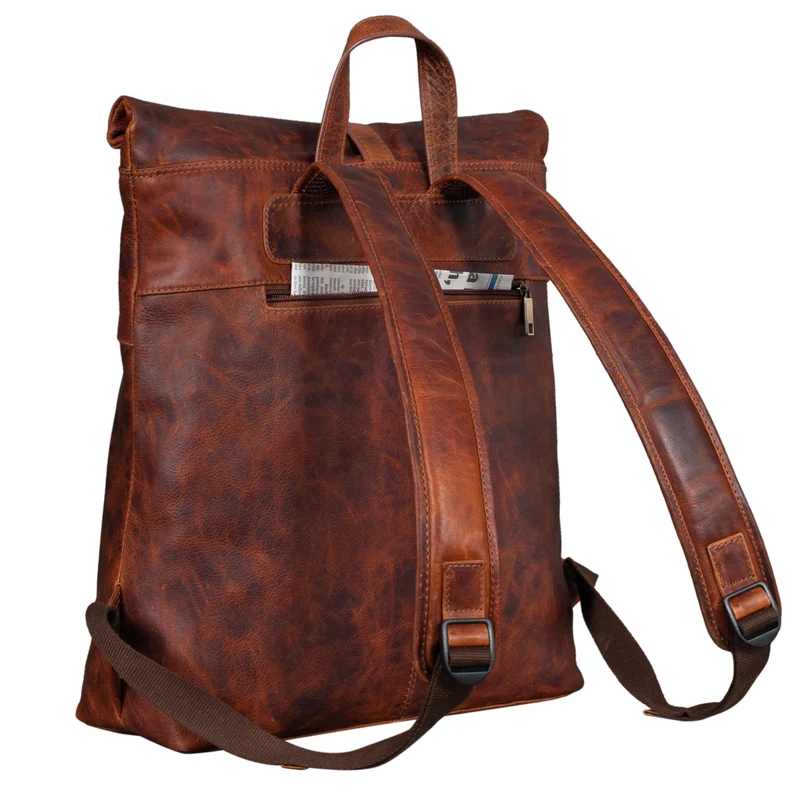 "Lance" Fahrradrucksack Leder Roll-Top Rucksack