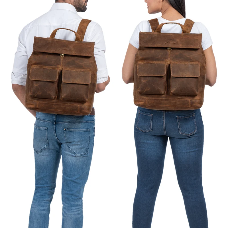 "Drew" Vintage Rucksack Groß Leder