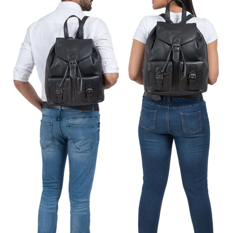 "Ezra" Vintage Tagesrucksack Leder mit 13,3 Zoll Laptop-Fach