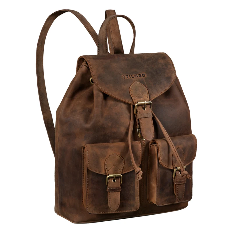 "Ezra" Vintage Tagesrucksack Leder mit 13,3 Zoll Laptop-Fach