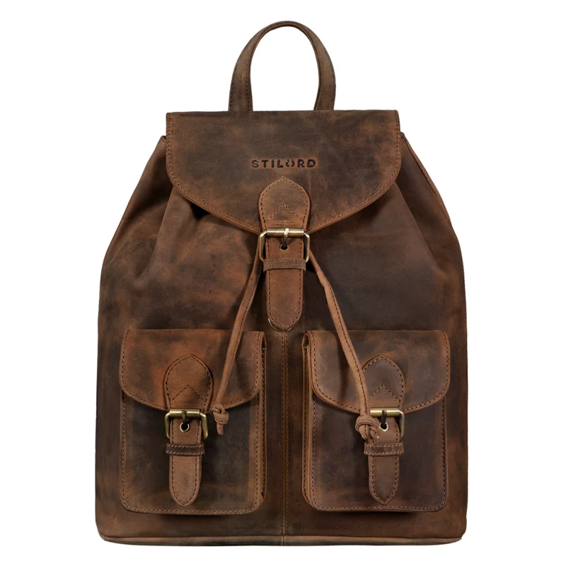 "Ezra" Vintage Tagesrucksack Leder mit 13,3 Zoll Laptop-Fach