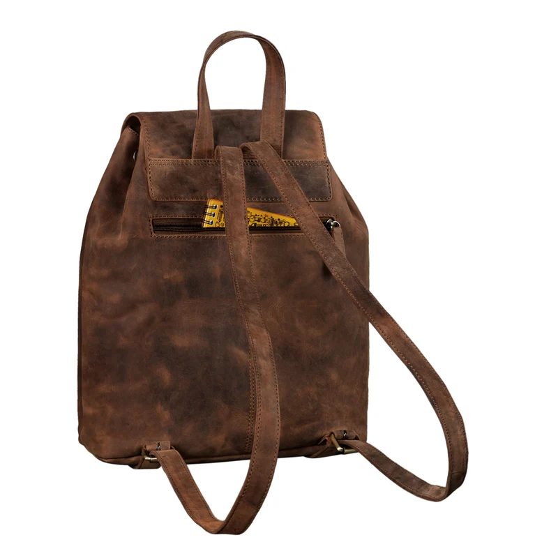 "Ezra" Vintage Tagesrucksack Leder mit 13,3 Zoll Laptop-Fach
