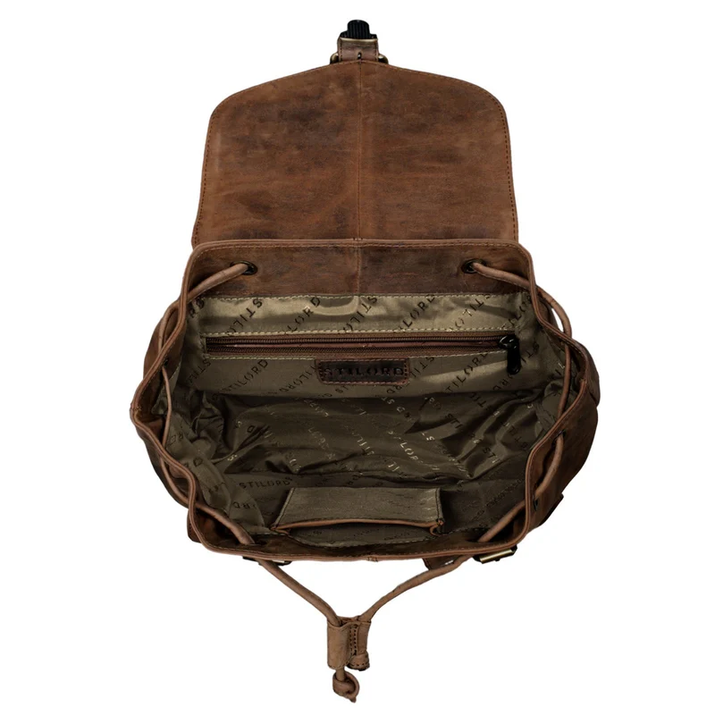 "Ezra" Vintage Tagesrucksack Leder mit 13,3 Zoll Laptop-Fach