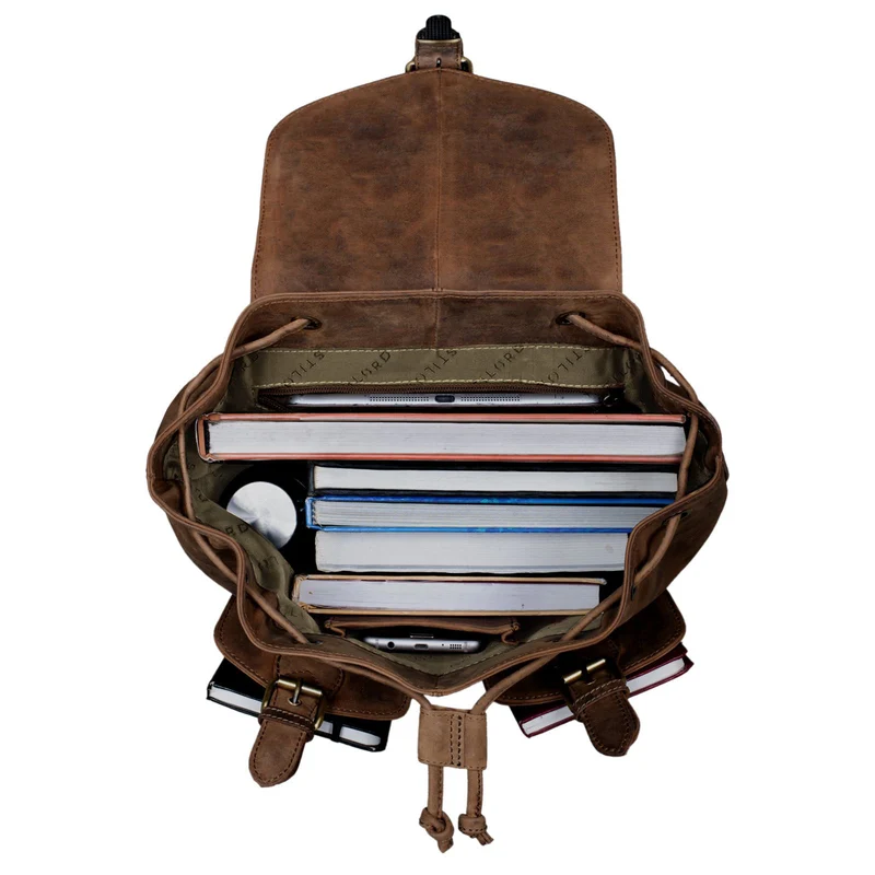 "Ezra" Vintage Tagesrucksack Leder mit 13,3 Zoll Laptop-Fach