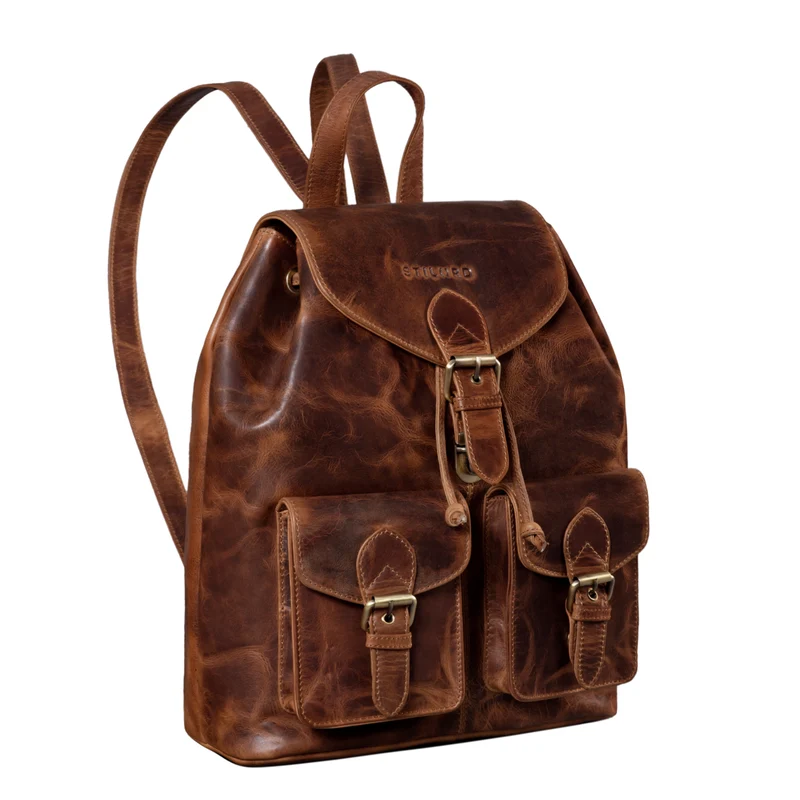 "Ezra" Vintage Tagesrucksack Leder mit 13,3 Zoll Laptop-Fach