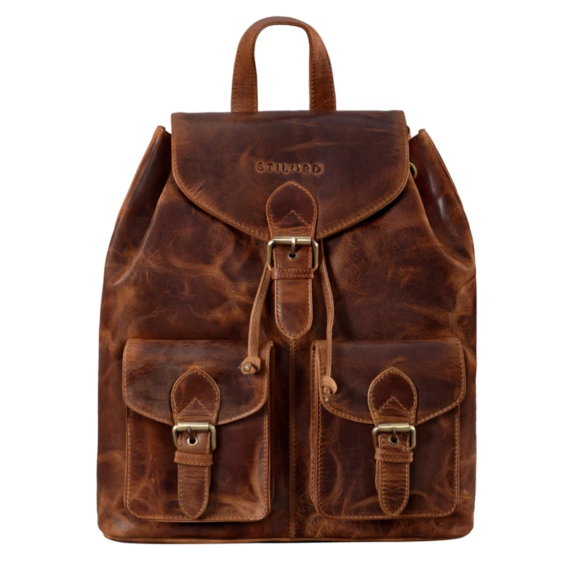 "Ezra" Vintage Tagesrucksack Leder mit 13,3 Zoll Laptop-Fach