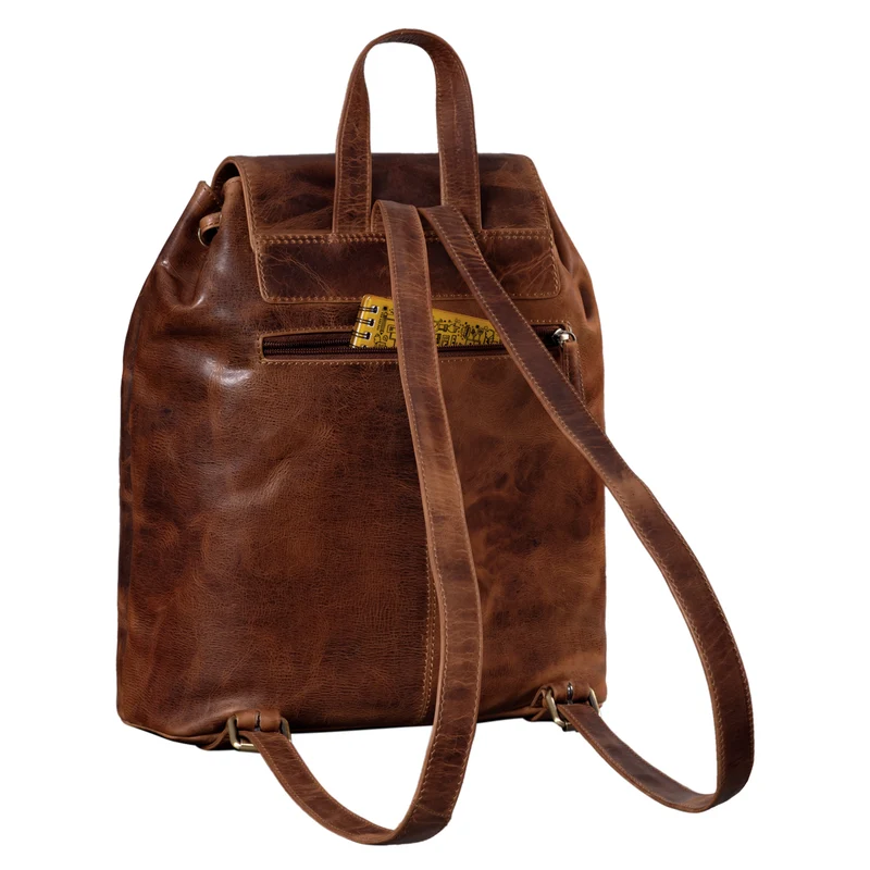 "Ezra" Vintage Tagesrucksack Leder mit 13,3 Zoll Laptop-Fach