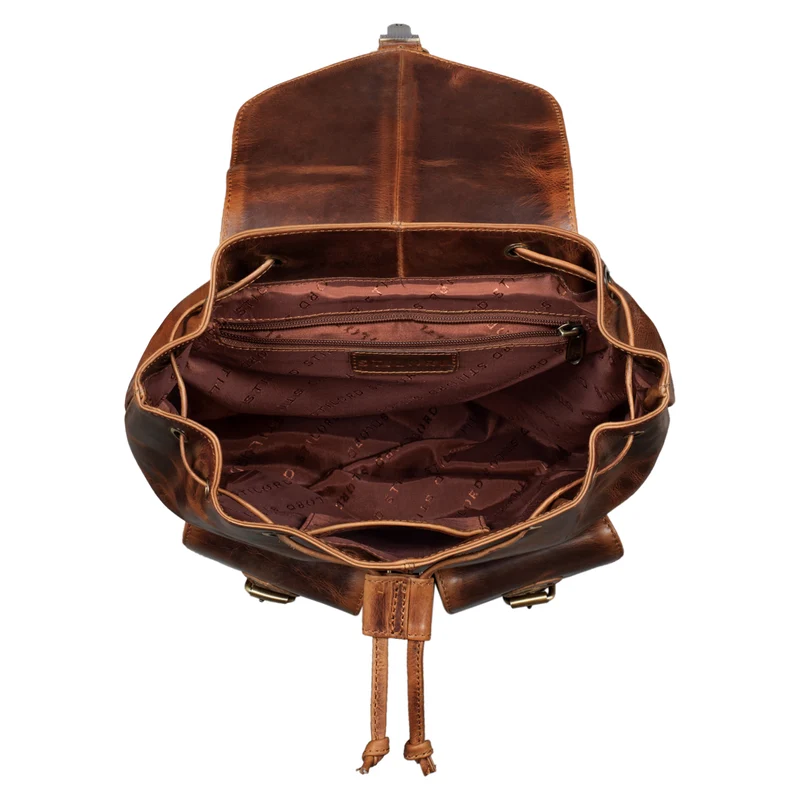 "Ezra" Vintage Tagesrucksack Leder mit 13,3 Zoll Laptop-Fach