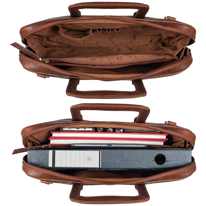 "Pierce" Laptoptasche mit Griff Leder