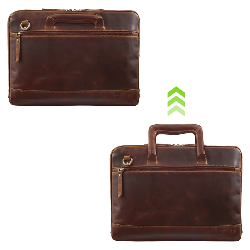 "Pierce" Laptoptasche mit Griff Leder