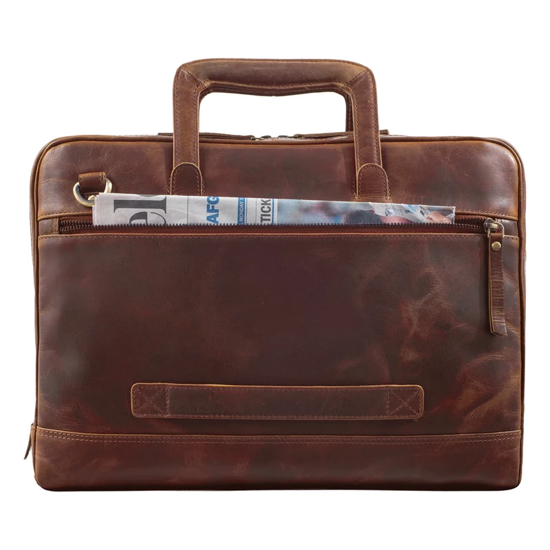 "Pierce" Laptoptasche mit Griff Leder