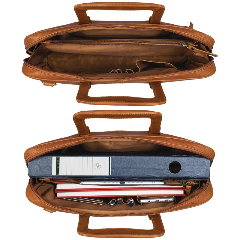 "Pierce" Laptoptasche mit Griff Leder