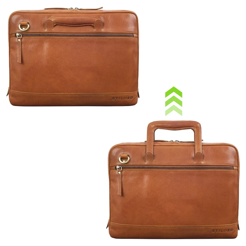 "Pierce" Laptoptasche mit Griff Leder