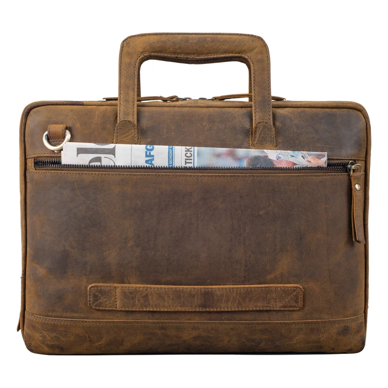 "Pierce" Laptoptasche mit Griff Leder