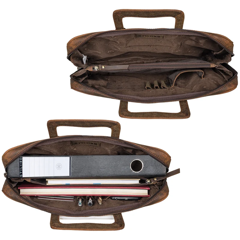 "Pierce" Laptoptasche mit Griff Leder