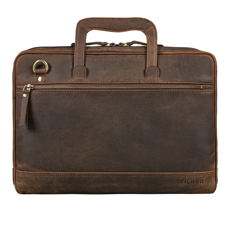 "Pierce" Laptoptasche mit Griff Leder
