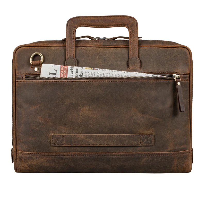 "Pierce" Laptoptasche mit Griff Leder