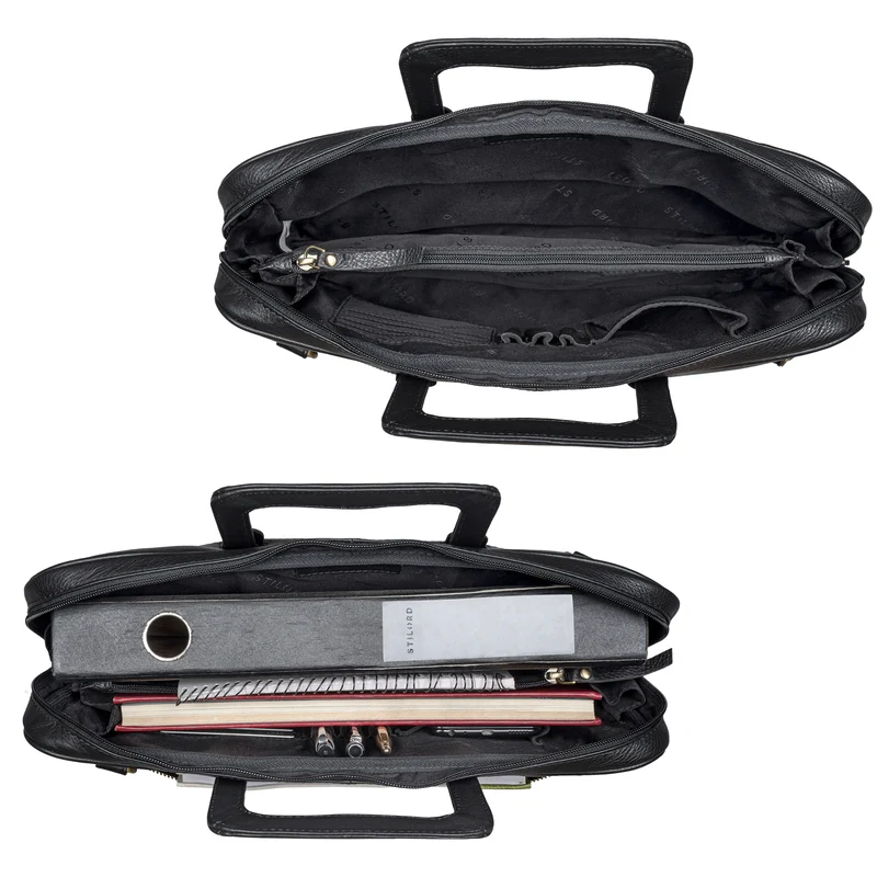 "Pierce" Laptoptasche mit Griff Leder