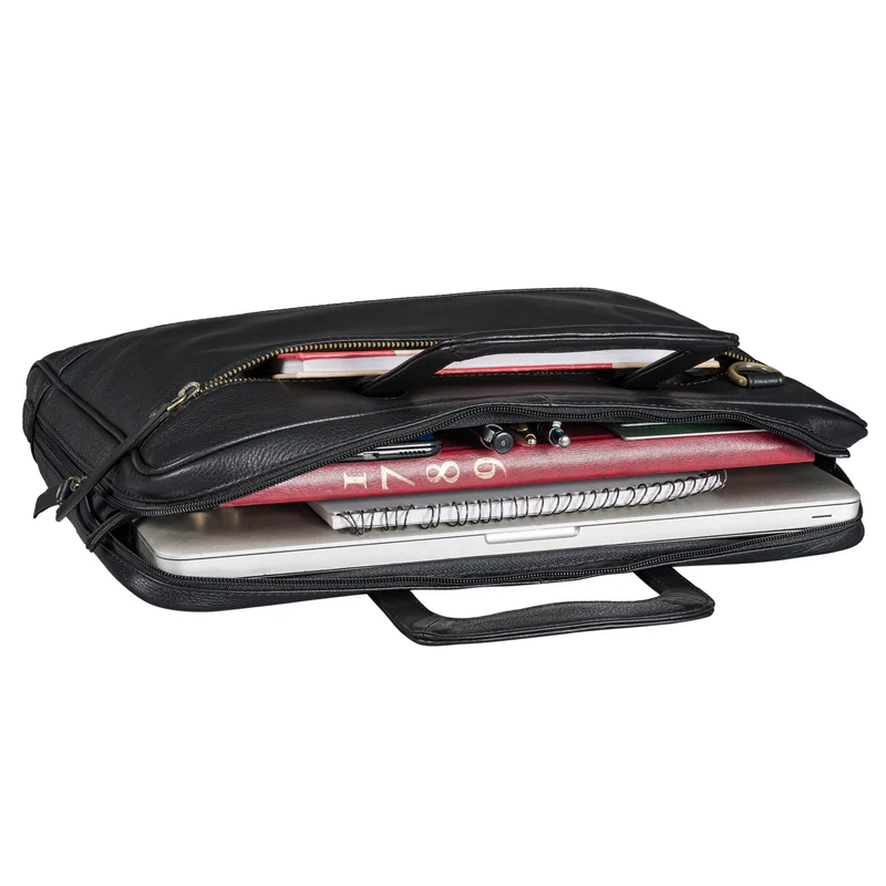 "Pierce" Laptoptasche mit Griff Leder