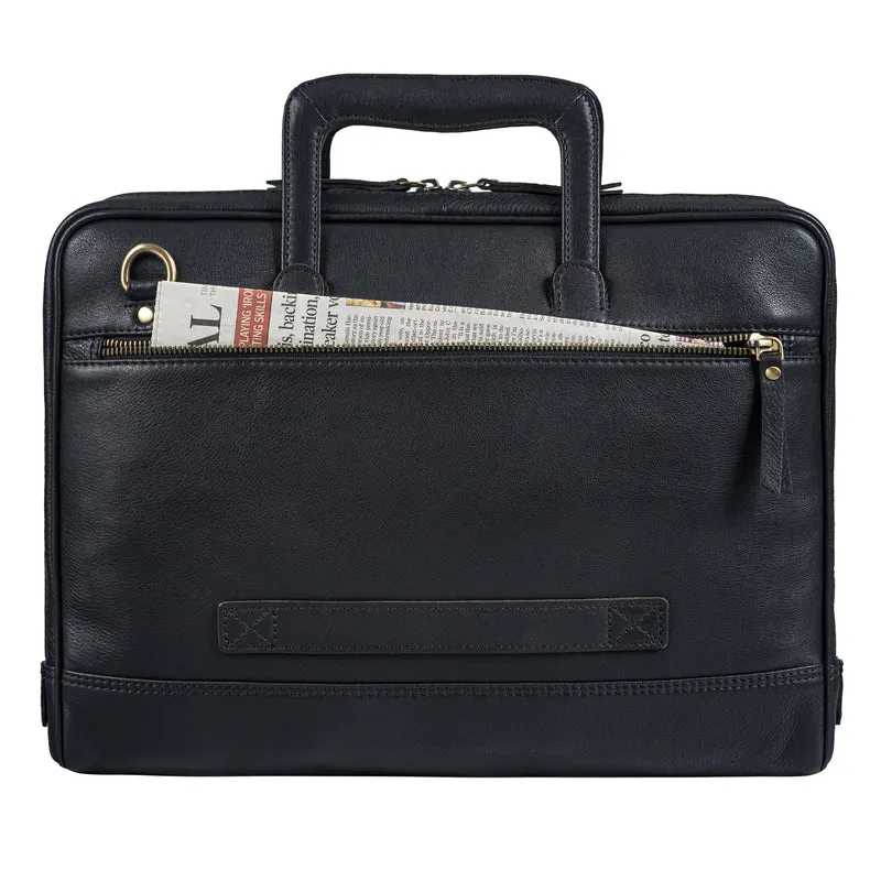 "Pierce" Laptoptasche mit Griff Leder