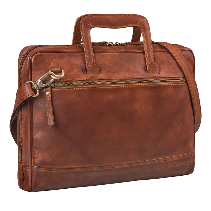 "Pierce" Laptoptasche mit Griff Leder