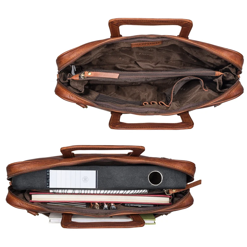 "Pierce" Laptoptasche mit Griff Leder