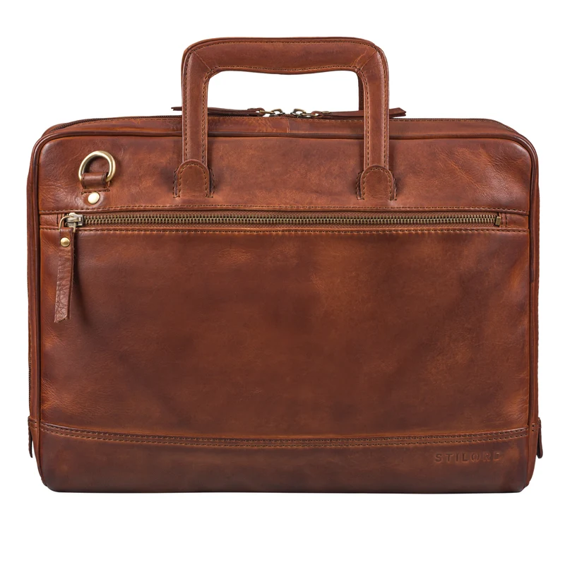 "Pierce" Laptoptasche mit Griff Leder