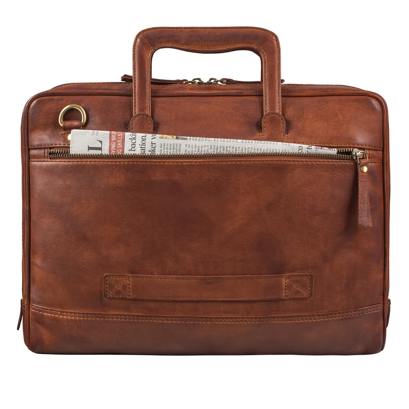 "Pierce" Laptoptasche mit Griff Leder