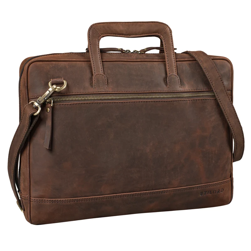 "Pierce" Laptoptasche mit Griff Leder