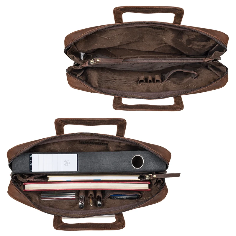 "Pierce" Laptoptasche mit Griff Leder