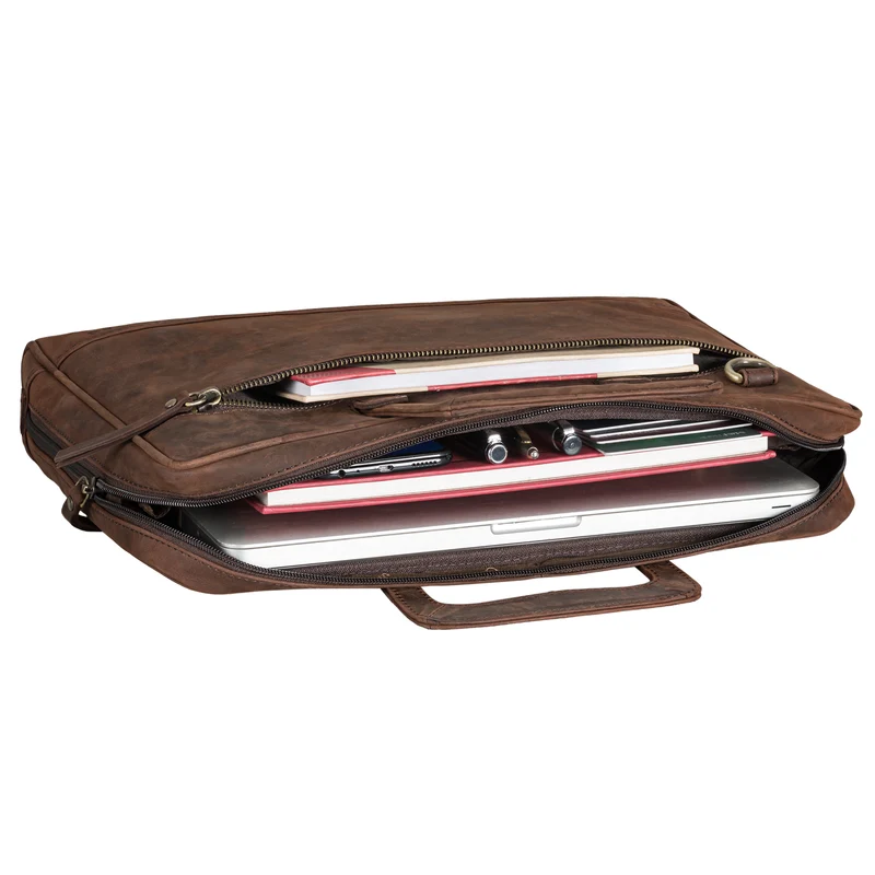 "Pierce" Laptoptasche mit Griff Leder