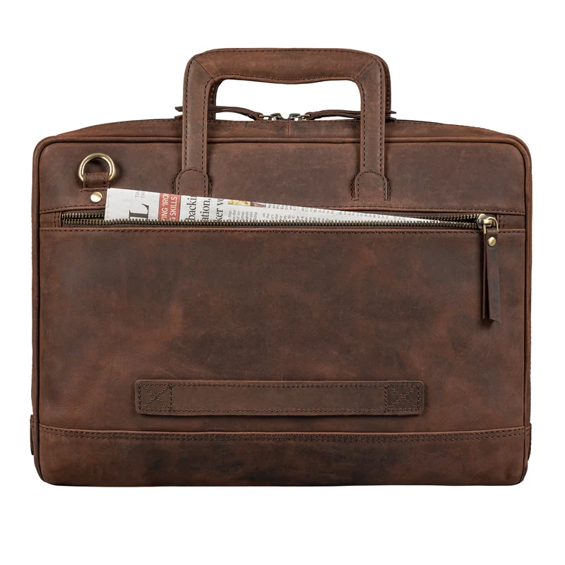 "Pierce" Laptoptasche mit Griff Leder