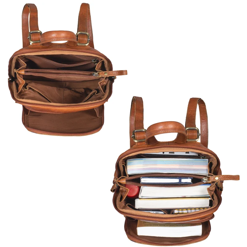 "Martha" Lederrucksack Frauen Vintage