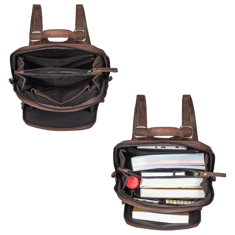 "Martha" Lederrucksack Frauen Vintage